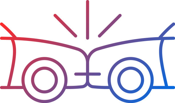 迎面碰撞梯度线性图标图片下载