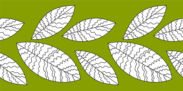 风格化的叶子-用细线画叶子图片下载