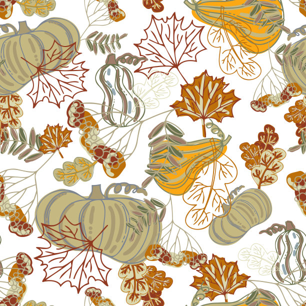 无缝图案的装饰秋天素材图片