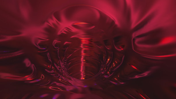 红金色的隧道，隧道，科幻的咽或肠或静脉的外星人或捕食者。3 d图片下载