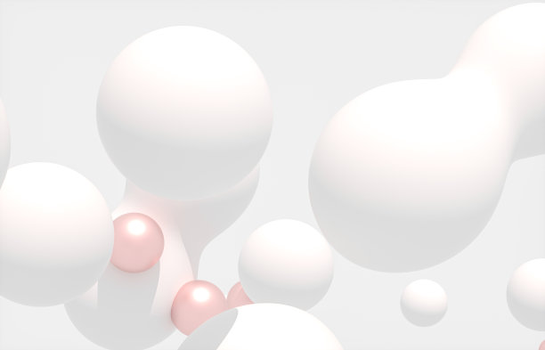 美容时尚背景与漂浮的白色球体，用于化妆品展示。图片下载