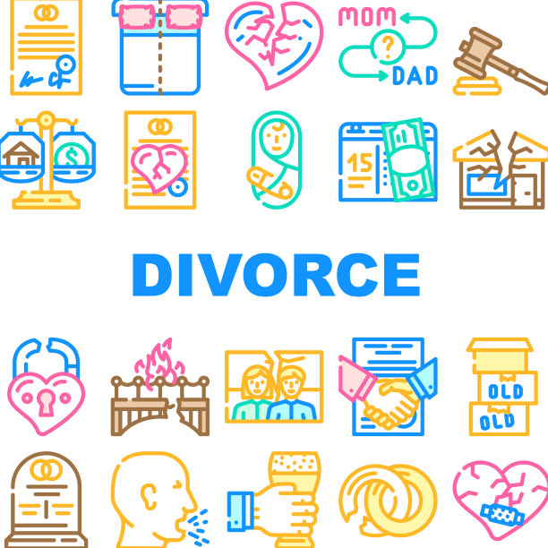 离婚夫妇取消婚姻图标设置图片下载