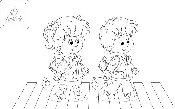 小学生骑着斑马过马路图片下载