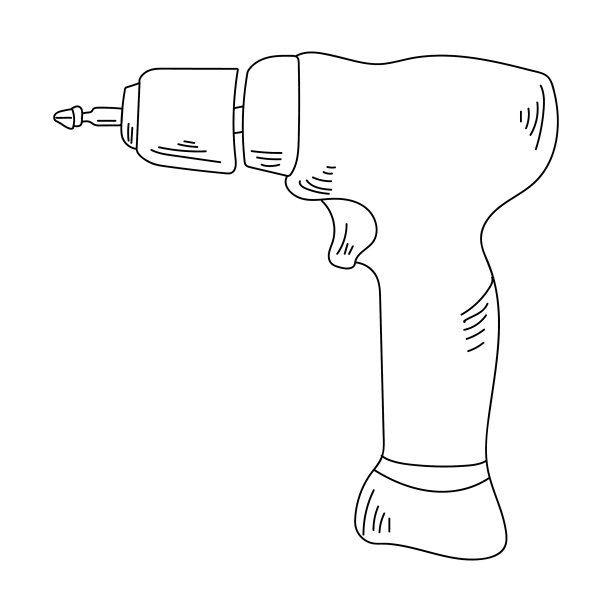 电动螺丝刀的轮廓涂鸦图纸图片下载