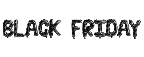 3d插图黑色气球黑色星期五字母孤立在白色背景图片下载