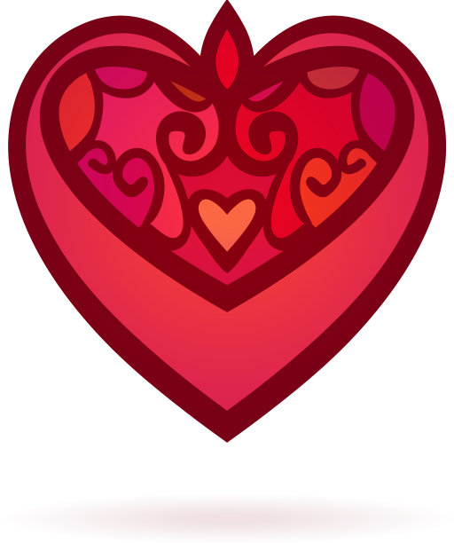 装饰心阿拉伯装饰孤立设计图片下载