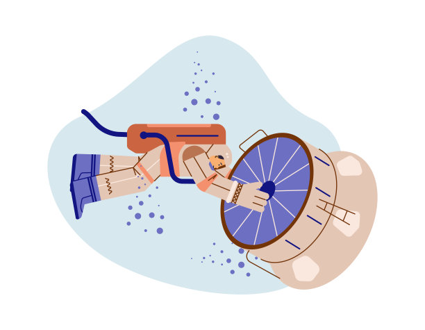 宇航员训练，通过体能测试，白色背景上的矢量平面插图。图片下载