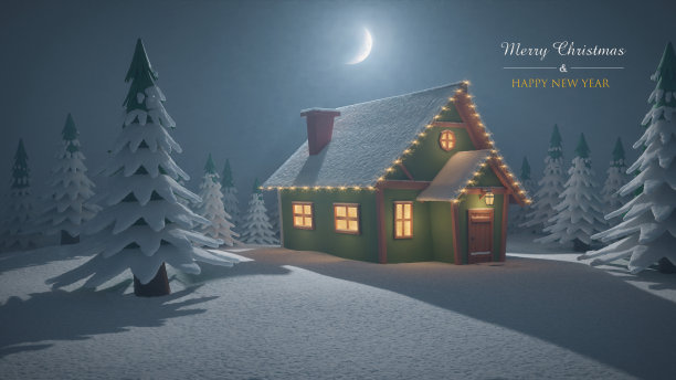 程式化的抽象来临背景与装饰灯3d插图图片下载