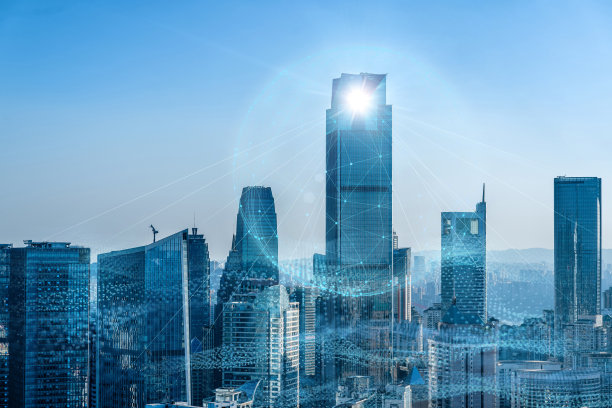 摘要现代城市景观和天际线的技术概念和理念。图片下载