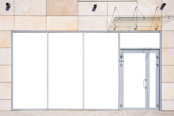 现代建筑的橱窗模板图片下载