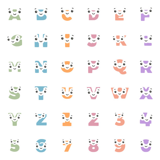 一组有趣可爱的人物形状图片下载