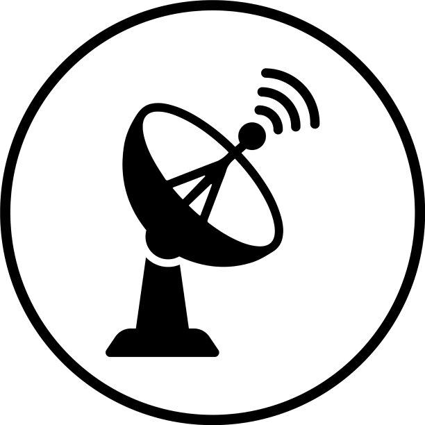 天线碟形图标黑色图形图片下载