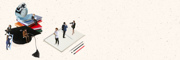 当代艺术拼贴。商务人士，工作的员工，做不同的任务，象征着良好的协调工作图片下载