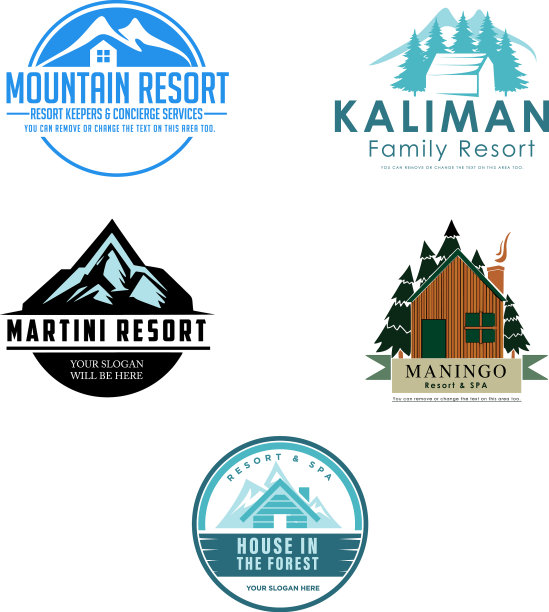 集木屋山度假酒店标志设计图片下载