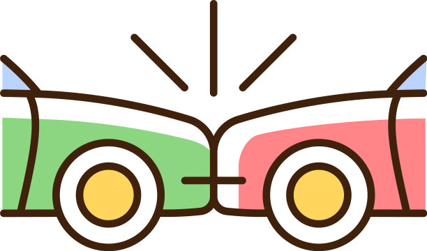 正面碰撞RGB颜色图标图片下载