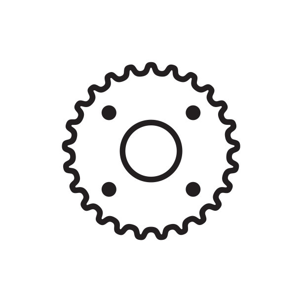 工业齿轮自行车和摩托车图标标志图片下载