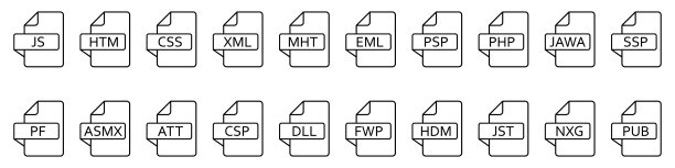 文件格式图标。各种不同的web文件。文件类型图标。图片下载