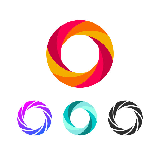 业务图标的抽象圆形模板集图片下载