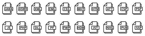 文件格式图标。各种不同的web文件。文件类型图标。图片下载