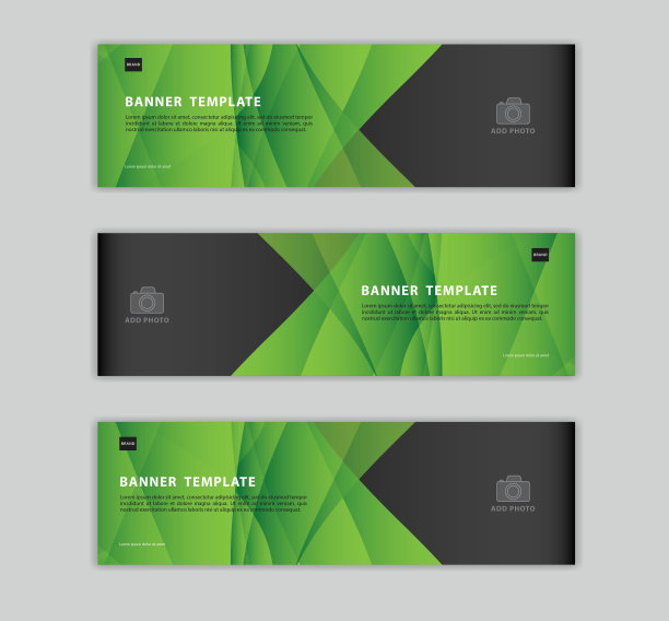 绿色横幅模板矢量插图，几何横幅设计，绿色网页背景，多边形抽象背景，网页，标题为网站，广告牌，礼券，卡，社交媒体帖子图片下载