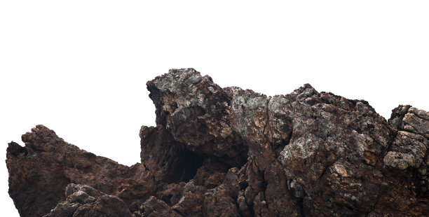 悬崖峭壁岩石上的山在白色的背景下的大海图片下载