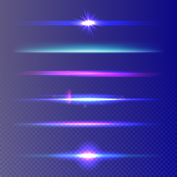 镜头光晕设置在透明背景上隔离图片下载