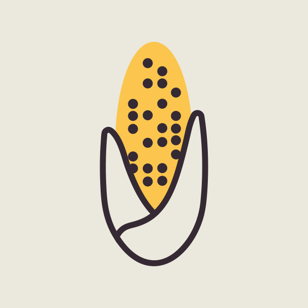 玉米棒矢量扁平图标图片下载