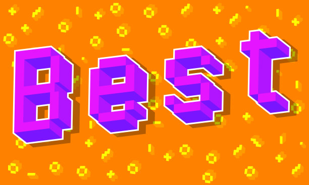 最好的，像素字与几何图形背景。图片下载