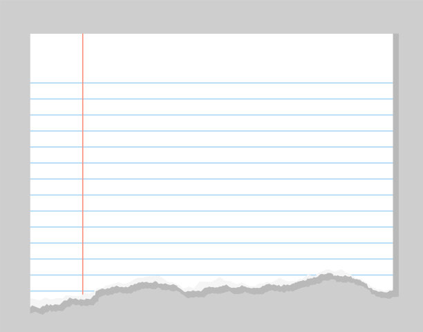 用撕破的几页笔记本纸作衬里图片下载