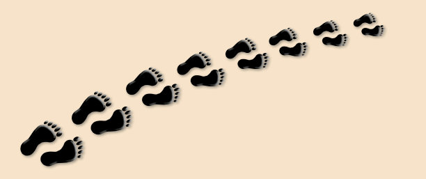 棕色背景上的脚印。开始的概念和挑战，成功的机会。图片下载