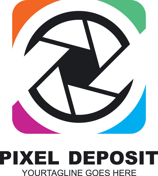 Pd或dp字母相机像素图标标志设计图片下载