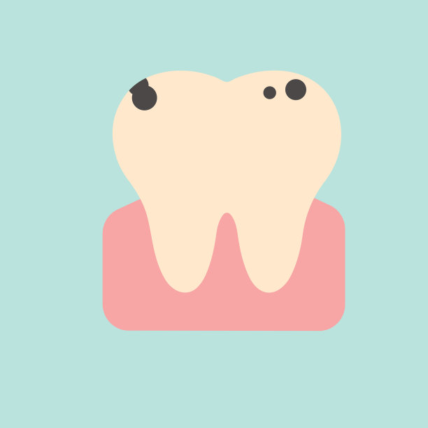 牙齿有蛀牙，疼痛。矢量图图片下载