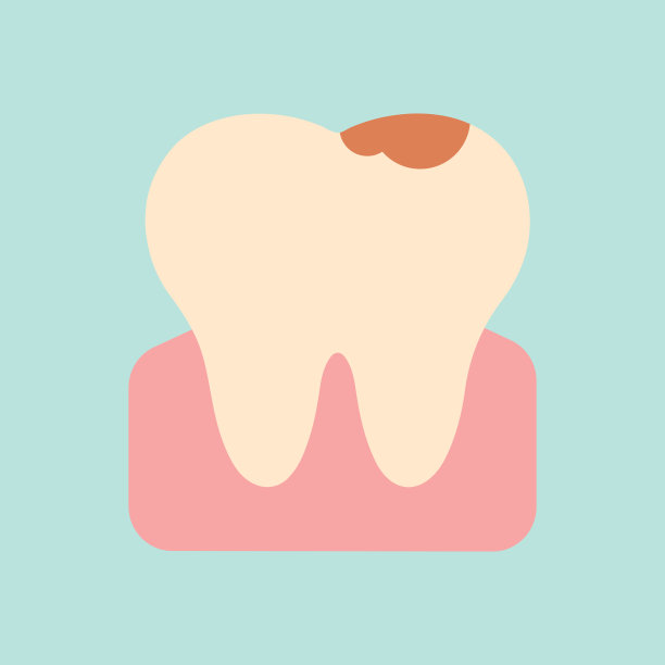 牙齿发黄，有石头刺痛。矢量图图片下载