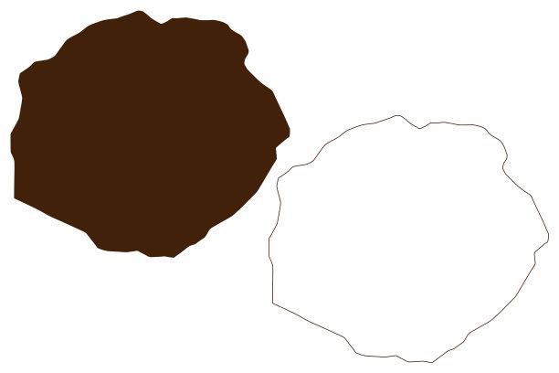 托洛基瓦岛(新几内亚，太平洋，俾斯麦群岛)地图矢量插图，潦草素描Lottin地图图片下载