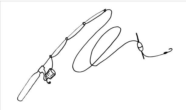 钓竿工具涂鸦矢量，钓竿，孤立在白色图片下载