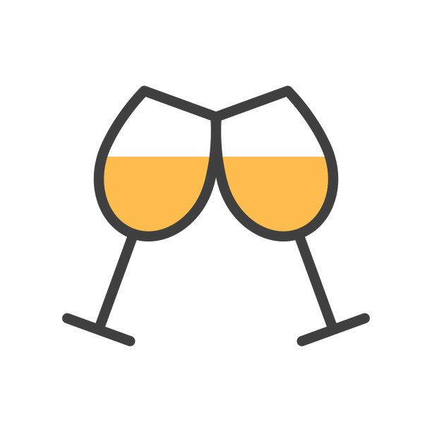 干杯两个酒杯平线图标孤立在白色背景。摘要白葡萄酒标志或标志为酒吧餐厅设计。含酒精的饮料的象征。派对饮料对象最小矢量插图图片下载