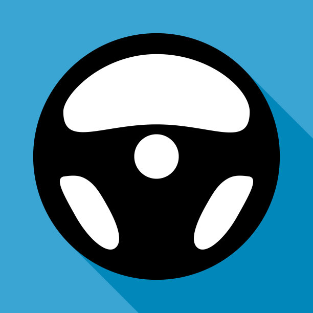 汽车汽车方向盘图标，汽车轮胎边缘符号，汽车比赛运动标志矢量插图图片下载