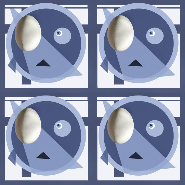 抽象的包豪斯风格的无缝设计采用蓝白两色图片下载