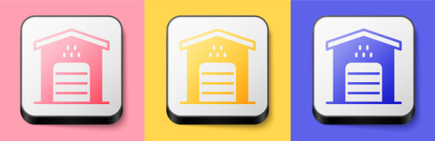 出租车图标孤立的等距车库图片下载