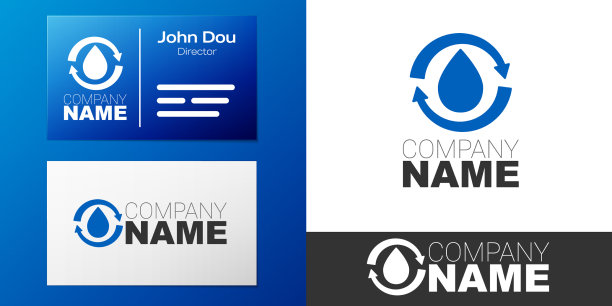 商标类型回收干净水绿色图标孤立在白色图片下载