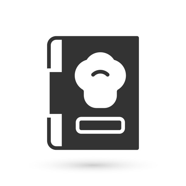 灰色食谱图标孤立在白色背景图片下载