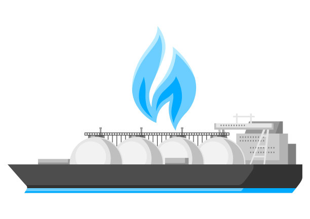 储运天然气的船舶示意图。工商形象。图片下载