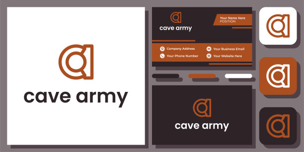 首字母字母CA字母组合简单极简向量标志设计与名片图片下载