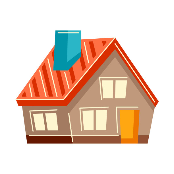 可爱的房子的插图。乡村小屋的形象。图片下载