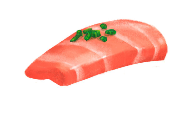 日本料理生鱼金枪鱼托罗生鱼片手绘插图画图片下载