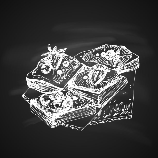 素描的食物图片下载