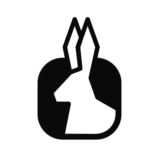 几何简单的兔子剪影形状图标矢量插图孤立。设计图标兔头元素为复活节或中国新年横幅和海报图片下载