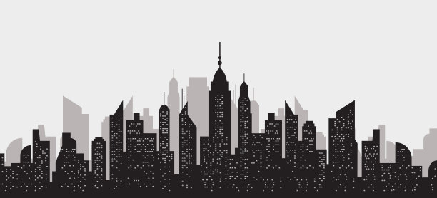 城市的天际线是灰色的图片下载