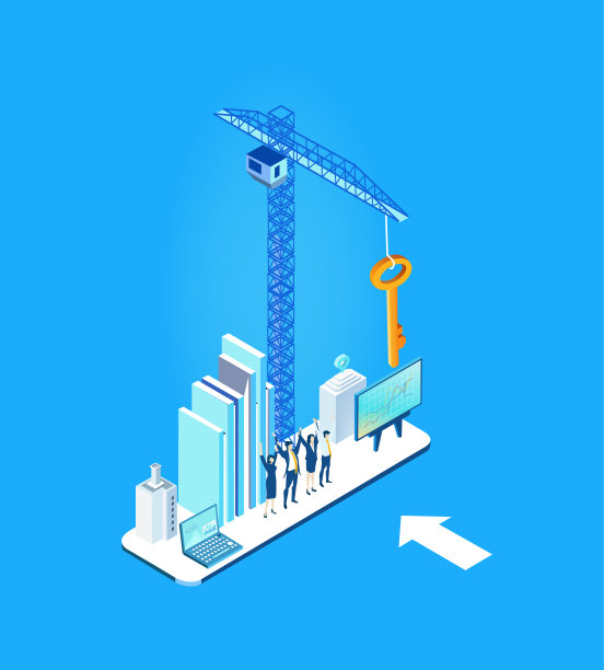 新的建筑项目。等距的商业环境。业务管理信息。等距工作空间，商务人员一起工作图片下载