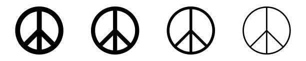 白色背景上的和平符号矢量图标，世界和平标志图片下载